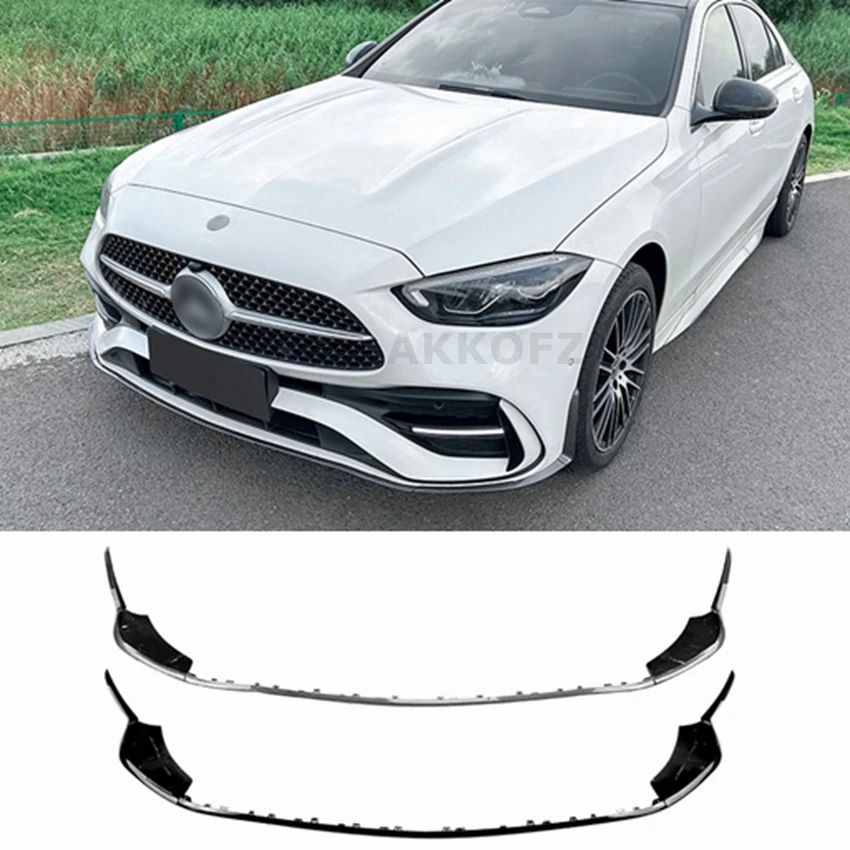 

For Mercedes-Benz C-Class W206 S206 C200 C260 C43 AMG 2022 + three-section front lip air knife wrap corner modified spoiler