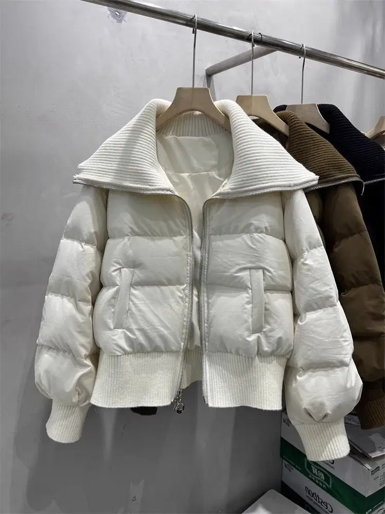 Jaqueta feminina de algodão outono/inverno com emenda para viagem casaco curto Parker