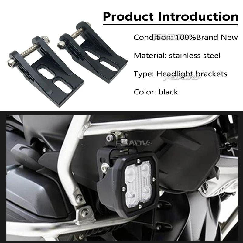 Spotlight Bracket Fog Lamp Mounting Bracket LED Auxiliary Lamp Bracket For BMW R1200GS LC ADV R1250GS adventure GSA Motorcycle