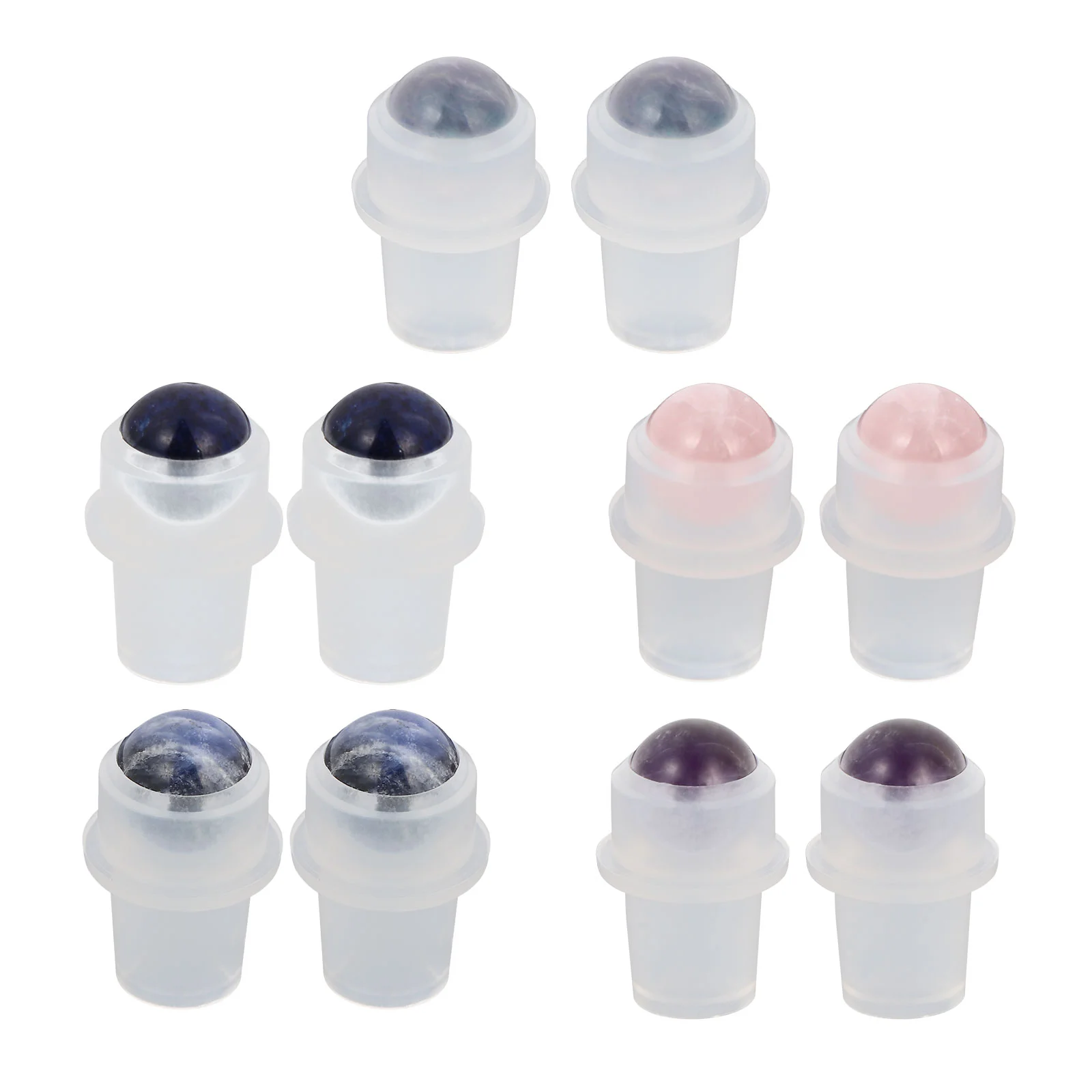 

Milisten Oils Dispenser Roller 10Pcs Roller Balls Replacement Natural Gemstone Roller Balls Fitments Roll Bottles Glass