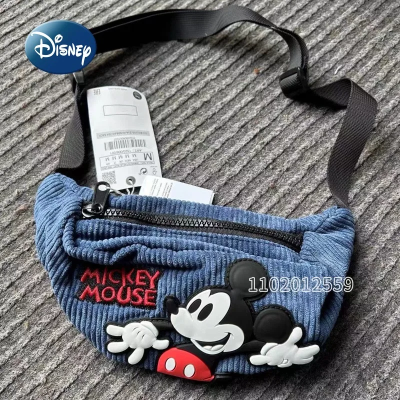 Disney Mickey New Children\'s Waist Bag Luxury Brand Original Fashion Children\'s Mini Waist Bag 3D Cartoon Children\'s Bag