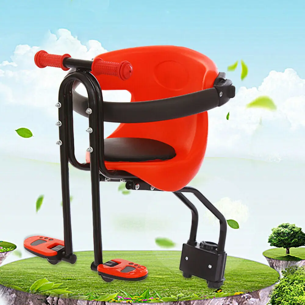 20kg Child Bike Seat kids Bicycle Front Mount Safe Seat with Handrail Pedal Bike Seat Front Mounting Bicycle Saddle Kid Carrier