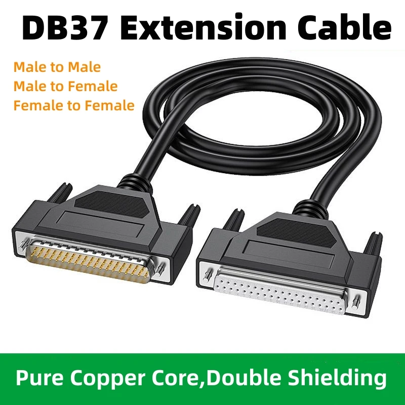 Pure Copper DB37 Extension Cable Male To Male To Female 37-pin Cable Parallel Port Cable Serial Computer Printer Data Cable