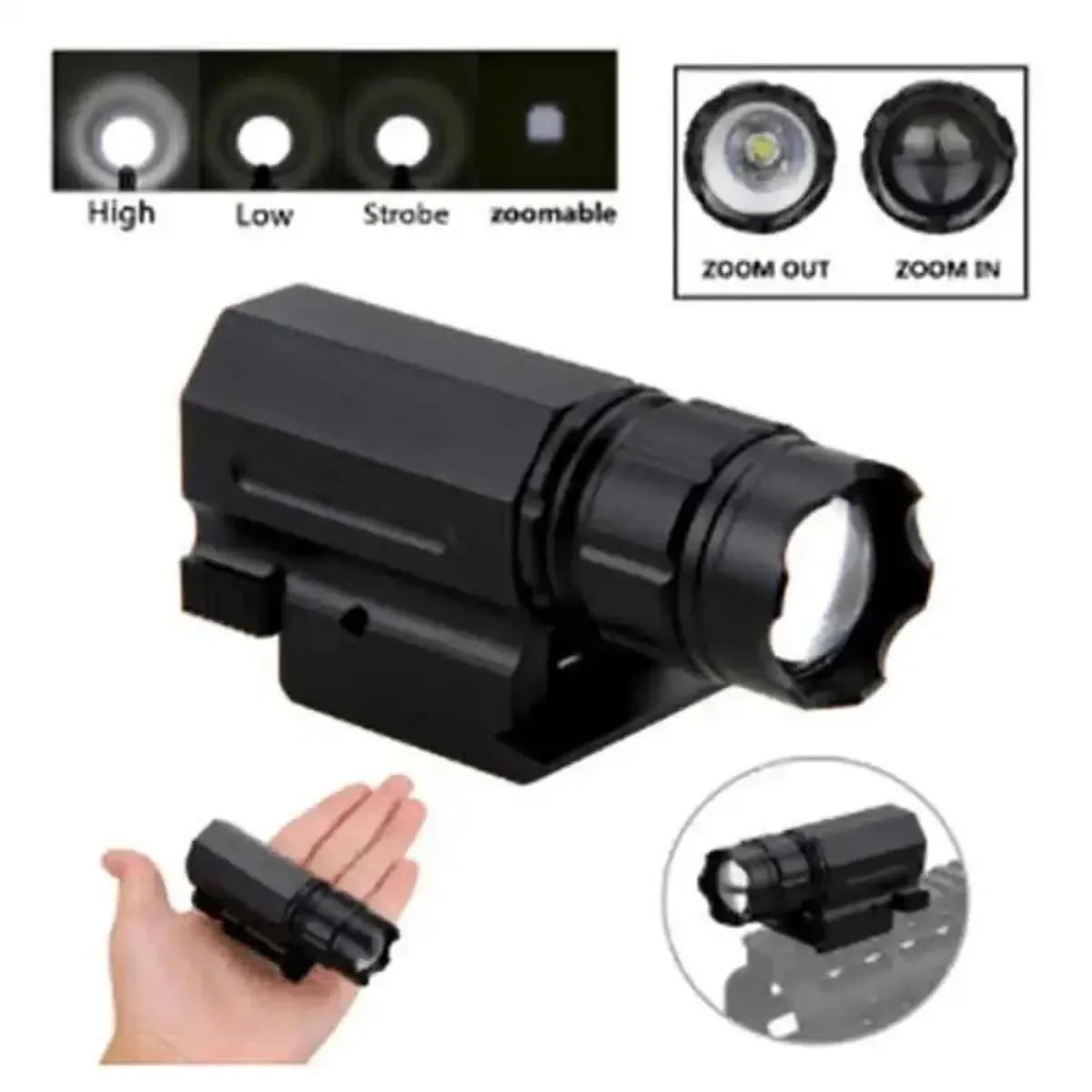 Tactical Weapons Light with 20mm Rail Mount LED for Airsoft G17 G19 1911 CZ 75 Handgun Flashlight Torch Hunting Pistol Gun Light