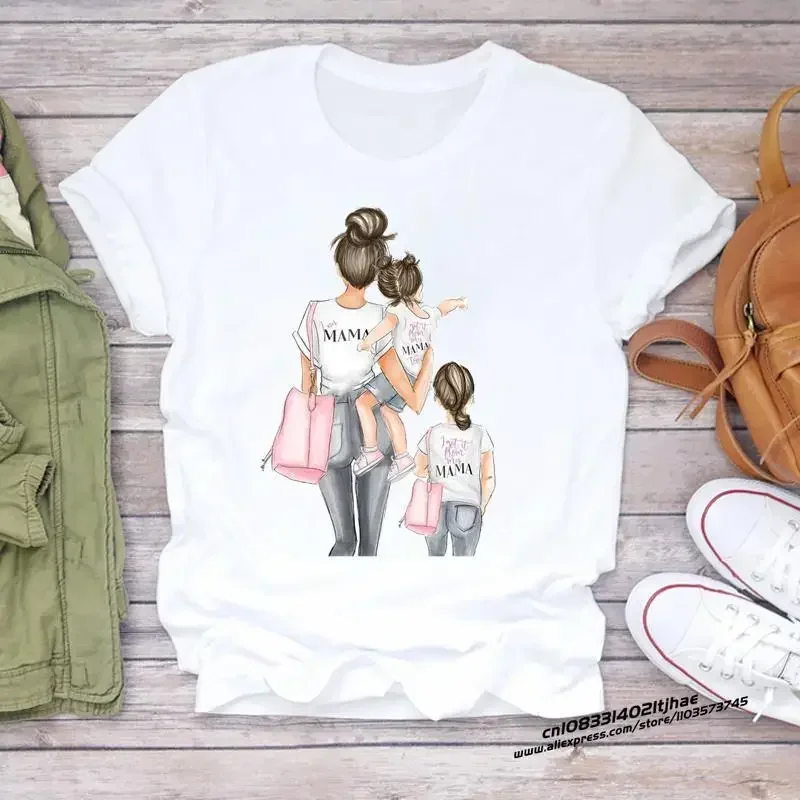 Kobiety kreskówka Super Mom życie Mama Mama matka letni nadruk pani T-shirty Top T-Shirt damski z grafiką podkoszulek