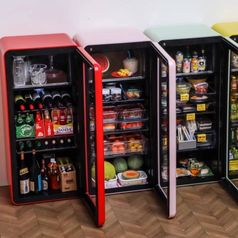 1:6 Doll House Model Furniture Accessories Kitchen Miniature Wine Cabinet Fridge Bjd Ob11 Blyth Soldier Lol Photo Props Decor