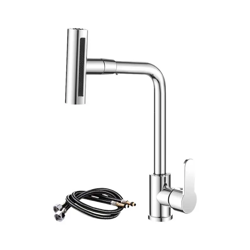 

Kitchen Faucet With Pull Down Sprayer Kitchen Sink Single Handle Faucet L-Shaped Nozzle Kitchen Sink Faucet For Rinsing The