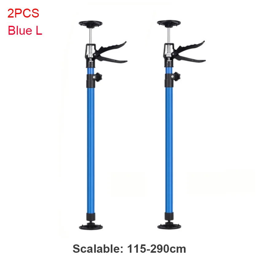 2 Stuks 115-290 Cm Arbeidsbesparende Telescopische Staaf Stalen Hand Jack Gipsplaten Kast Board Lifting Ondersteuning staaf In Hoogte Verstelbare