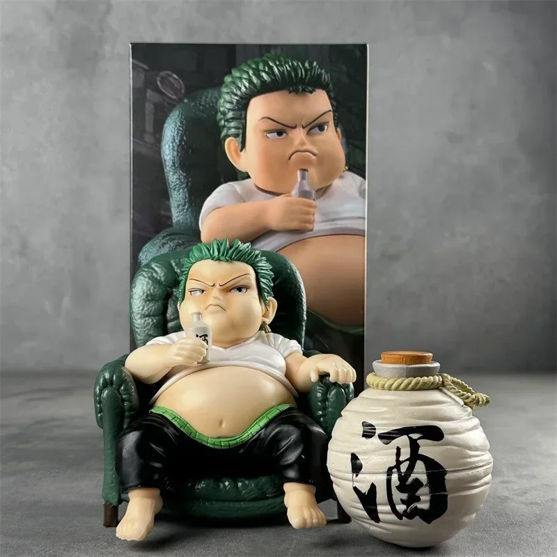 Fat Zoro PVC Figura Anime, Fat Series Figurine, Estátua Periférica, Modelo Boneca Coleção, Ornamentos Gift Toy, 1 Pc