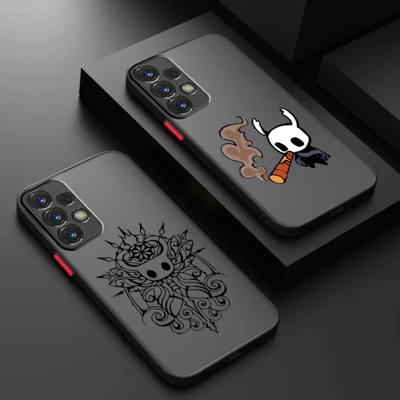 Cartoon The-Hollow Knight For Samsung A56 A42 A36 A34 A33 A32 A23 A16 A26 A07 Note 20 5G Frosted Translucent Phone Case