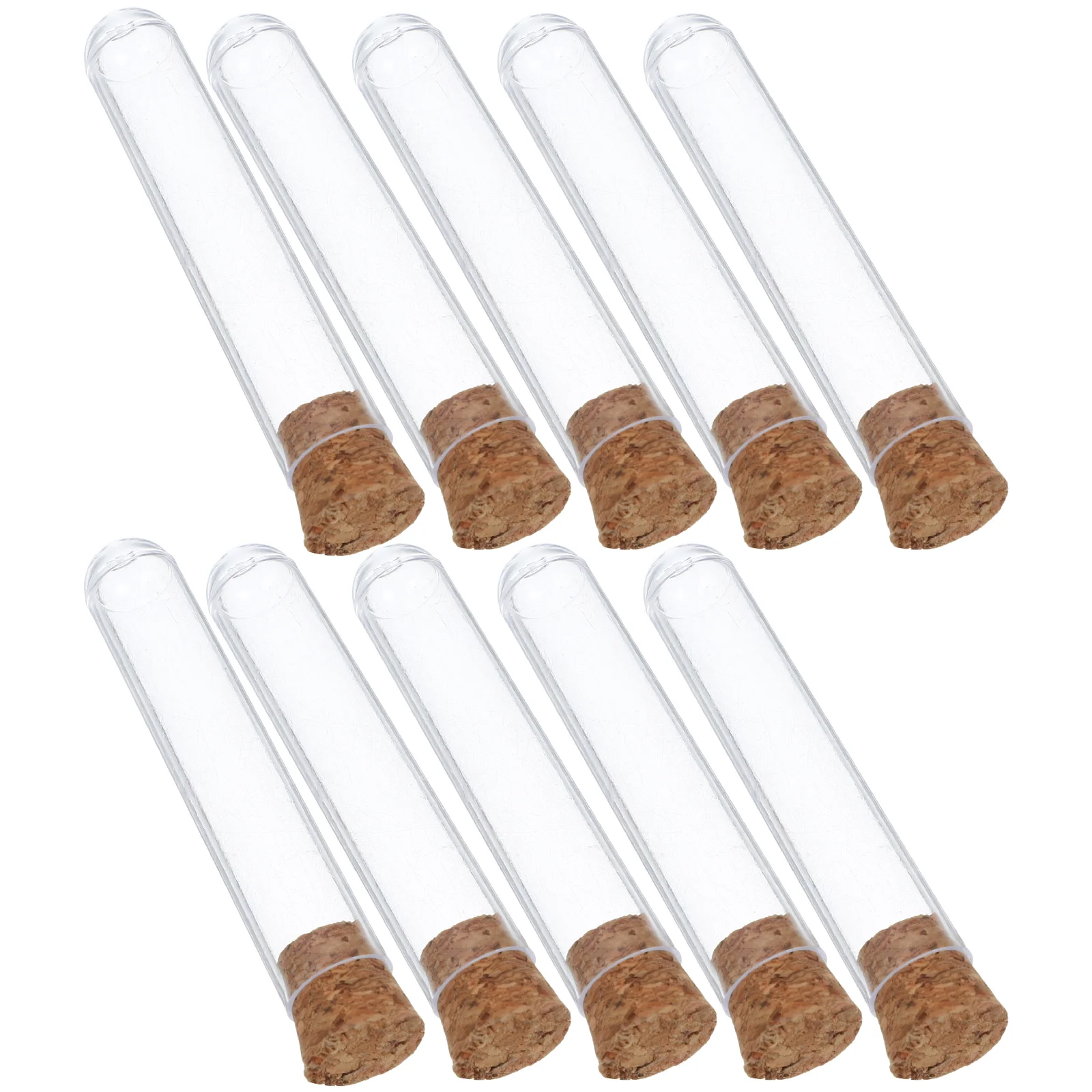 

20pcs Plastic Test Tubes with Cork Stoppers and Brush for Salt Candy Storage Scientific Experiments and Plant Propagation