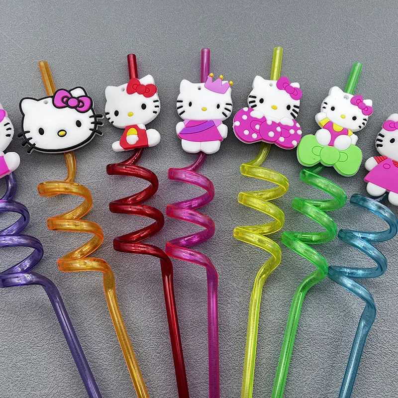 Hello Kitty Drinking Straws Kids Boys Girls Birthday Party Decoration Baby Shower Cartoon Anime Hello Kitty Party Supplie Gifts