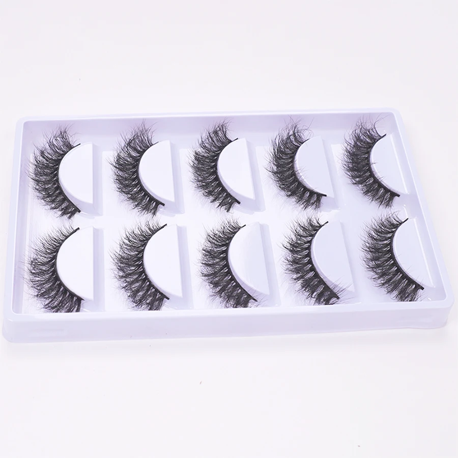 5 paia di ciglia finte 8D spesse, ricci e soffici, con un aspetto arricciato e accattivante