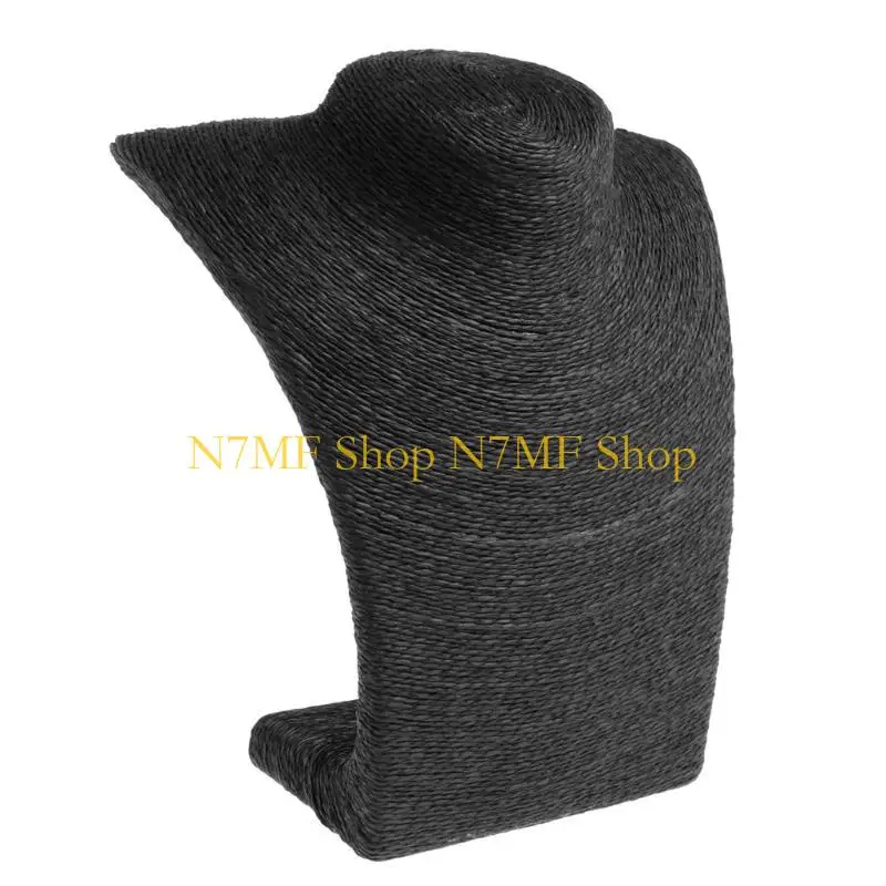 

N7MF Small Hemp Rope Necklace Jewelry Display Model Bust Stand Necklace Displays Rack