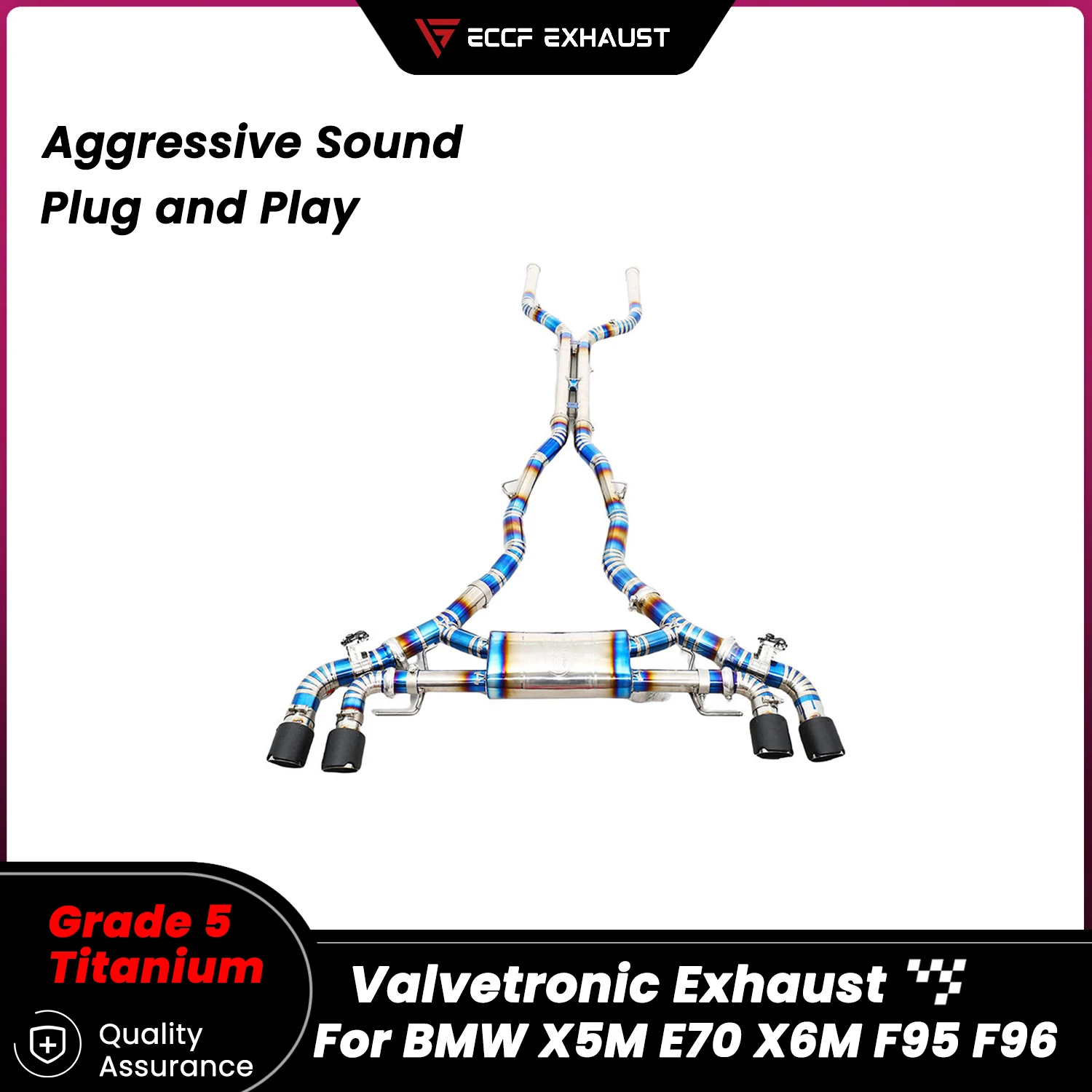 

TItanium Valvetronic Catback Exhaust for BMW X5M E70 X6M F95 F96 Unleash True Exhaust Performance Easy Installation