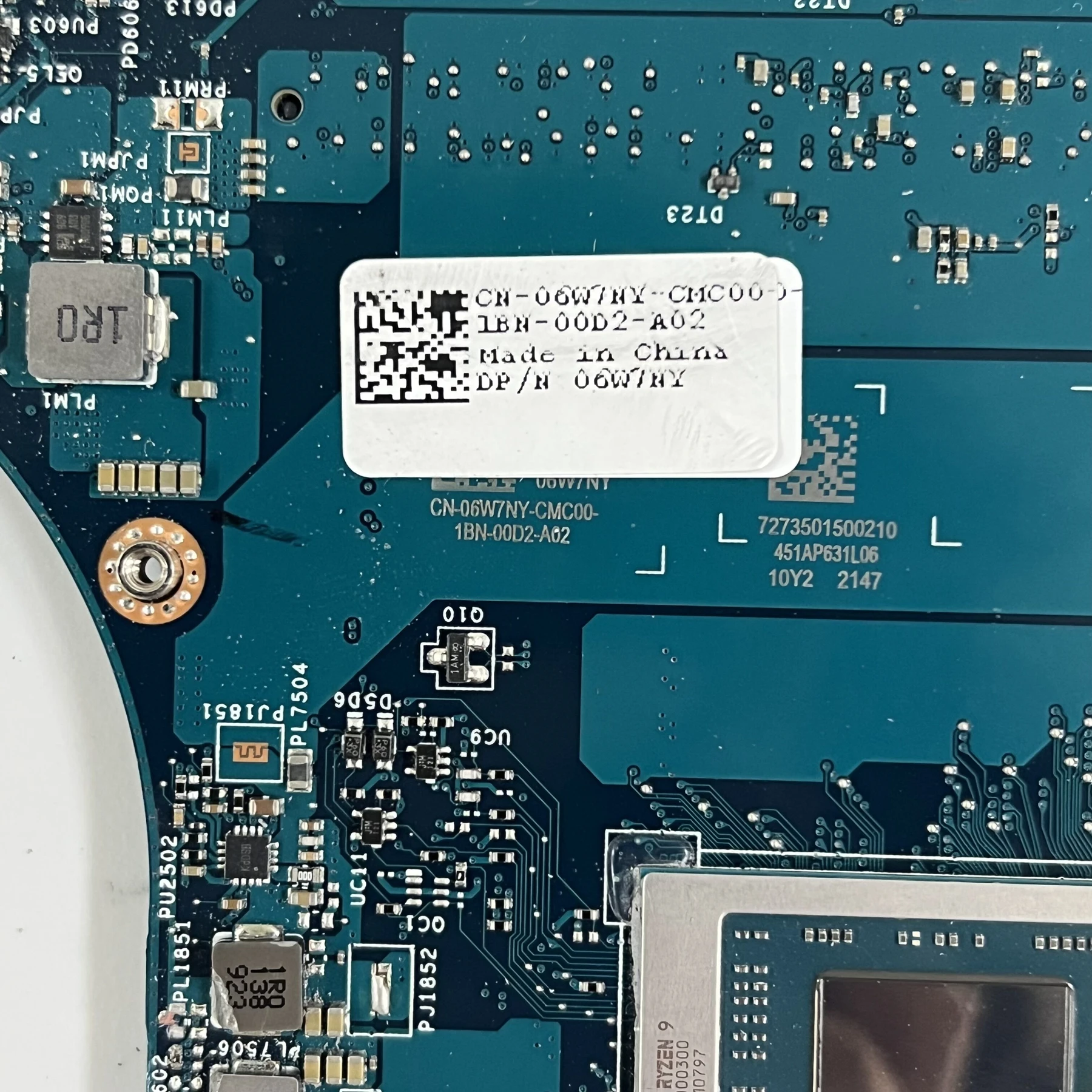 لوحة الأم LA-K453P مع معالج R7-5800H أو R9-5900H و بطاقة الرسومات RTX3060 بسعة 6G مناسبة لأجهزة الكمبيوتر المحمولة Dell Gaming G15 5515 و Alienware M15 R5.