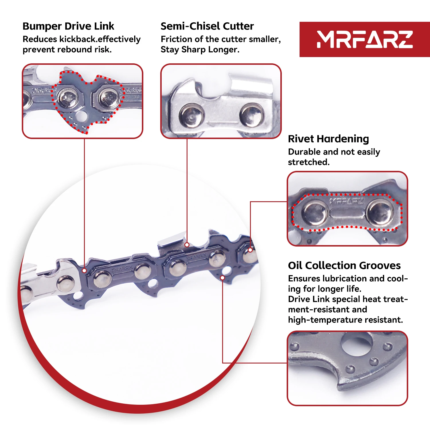 سلسلة منشار 16 بوصة لـ Stihl MS 170، MS 180 C - 3/8 بوصة LP Pitch، مقياس 043 بوصة، 55 وصلة محرك #5