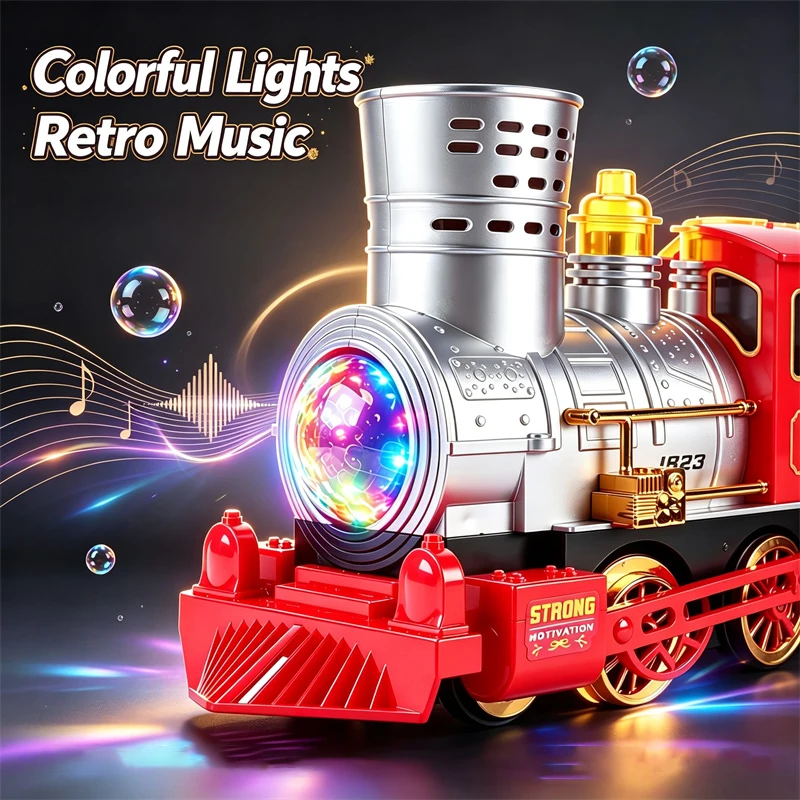 RC Bubble Blowing Train 2.4G Wireless Children's Electric Classical Train Automatic Bubble Bubble Machine Christmas Gifts