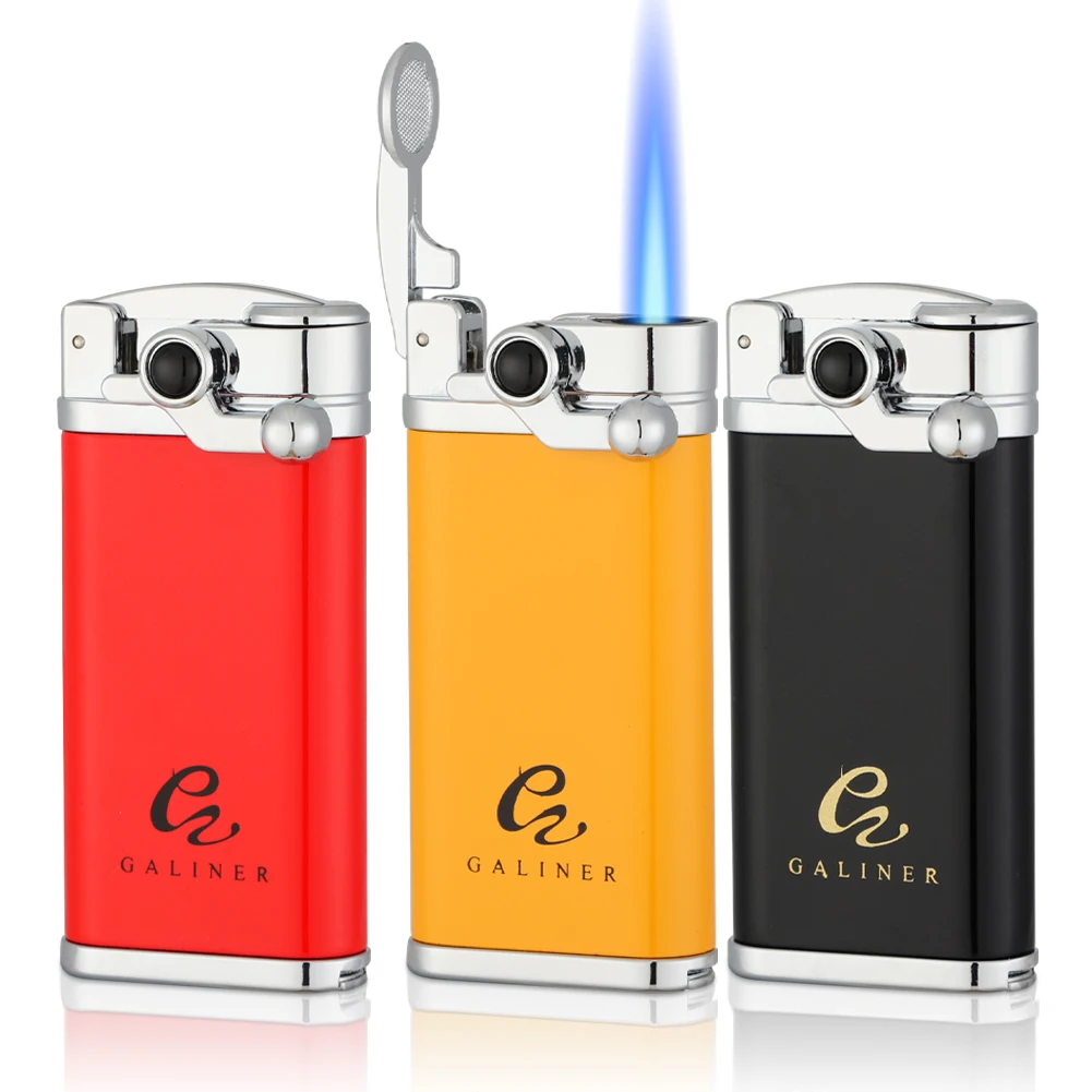 GALINER Cigar Torch Lighter Turbo Gas Smoking Accessories Butane Luxury Cigar Lighter With Hole Punch Cutter Professical