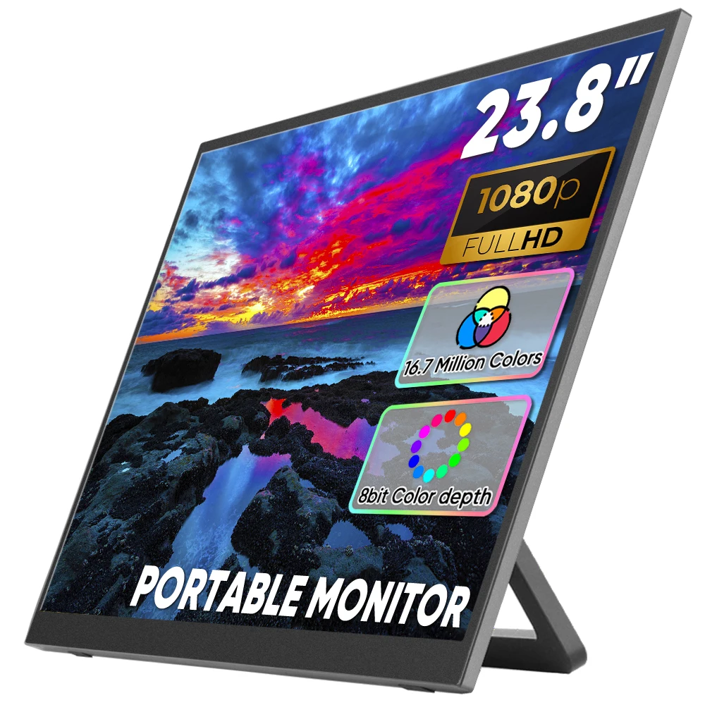 

Портативный монитор 1080P 23,8 дюйма с IPS HDR 60 Гц и подставкой для бизнеса, оптовая продажа OEM ODM, дропшиппинг, поставщик