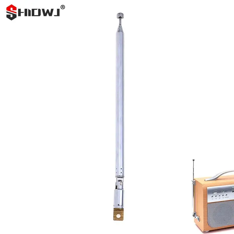 1Pc 4/5/7 Sections Telescopic Antenna Aerial Universal Antenna for AM FM Radio TV silver Expanded total length 765MM/630MM/300MM