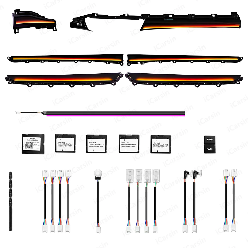 RHD/LHD ICarsin ترقية سيمفوني Led سيارة الإضاءة المحيطة الداخلية لهوندا Vezel/HRV 2022-2025 اكسسوارات الشريط الديكور