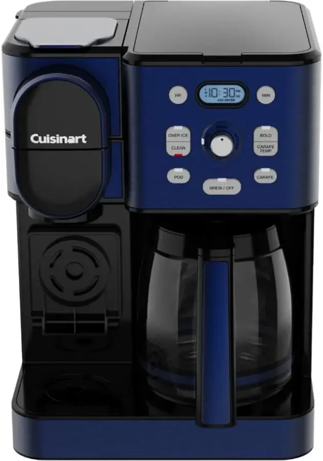 Cuisinart Coffee Maker, 12-Cup Glass Carafe, Automatic Hot & Iced Coffee Maker, Single Server Brewer, Navy Blue, SS-16