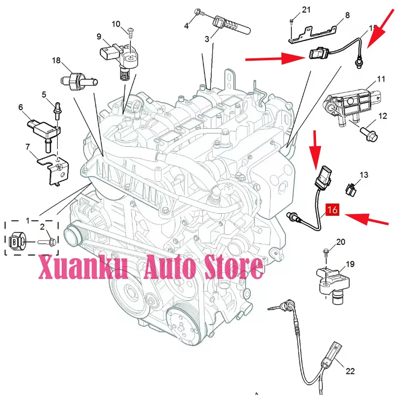 10431537 12637338 Original front and rear oxygen sensor For SAIC MG RX5 RX5MAX PLUS RX8 RX9 HS EHS MG5 MG6 360 RX3 ZS GT GS MG3