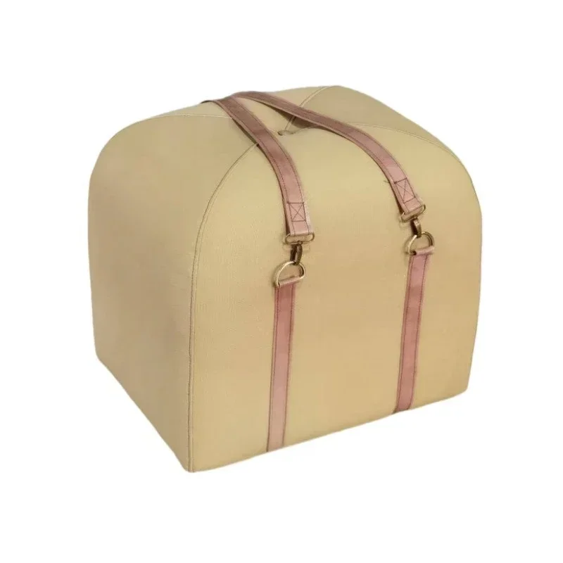 Vintage fabric round dressing stool living room low stool portable pedal stool