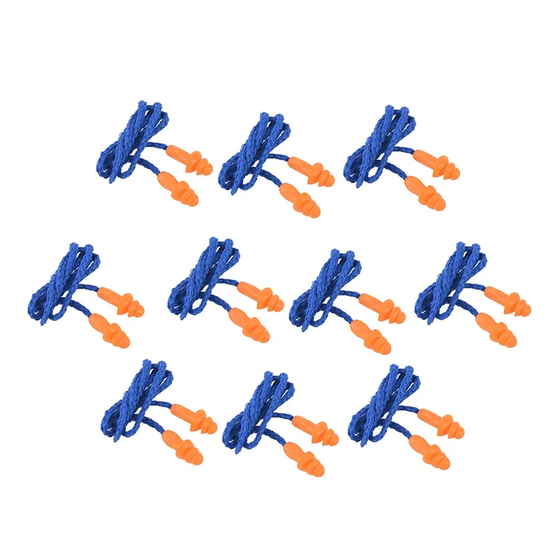 40 шт. безопасные силиконовые мягкие беруши — наушники для защиты органов слуха со шнуром — шумоподавление для работы вдома Sleeping-TCE