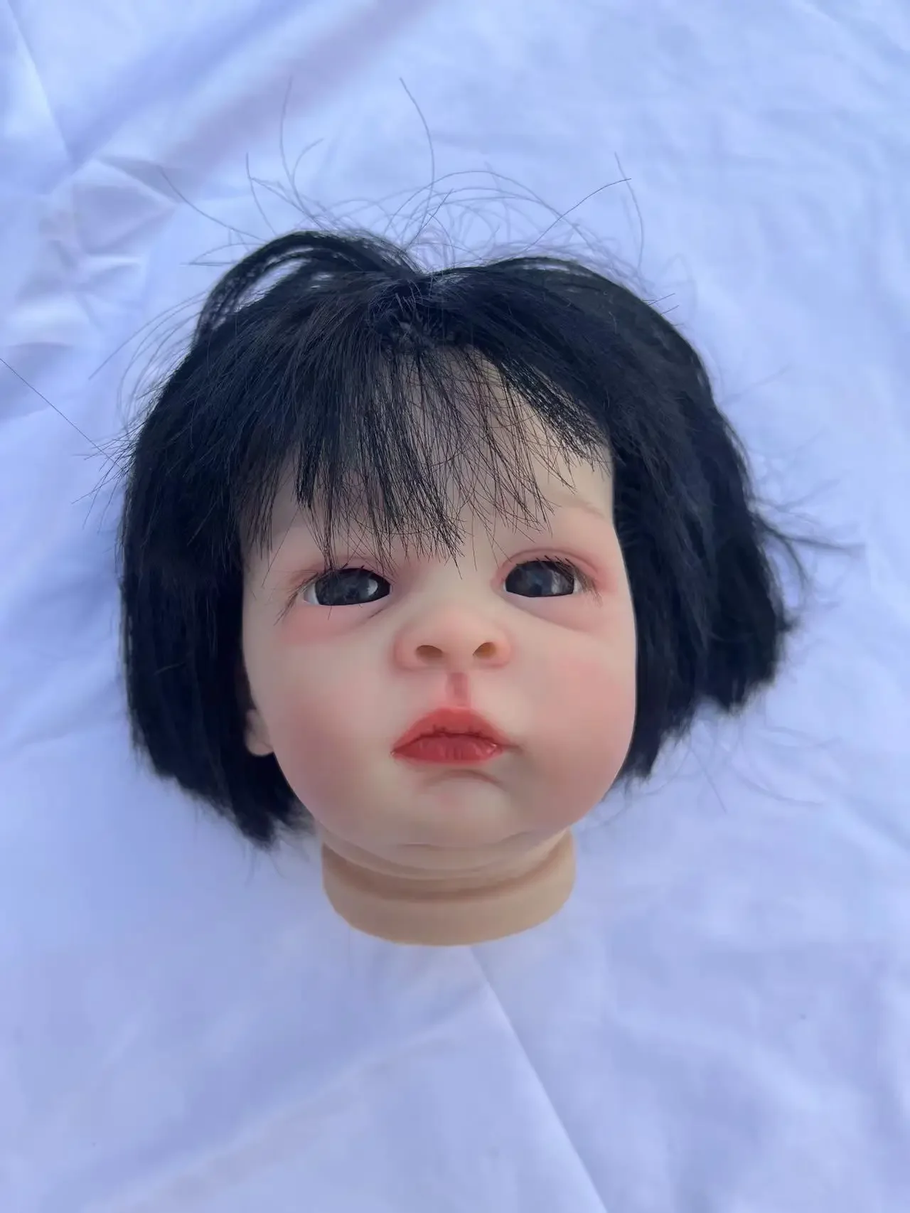 SINO-BB Customized Limited Supply 21inch Reborn Baby Doll Oskar With Hand-Rooted Black Hair DIY Part Painted Kit Christmas Gift