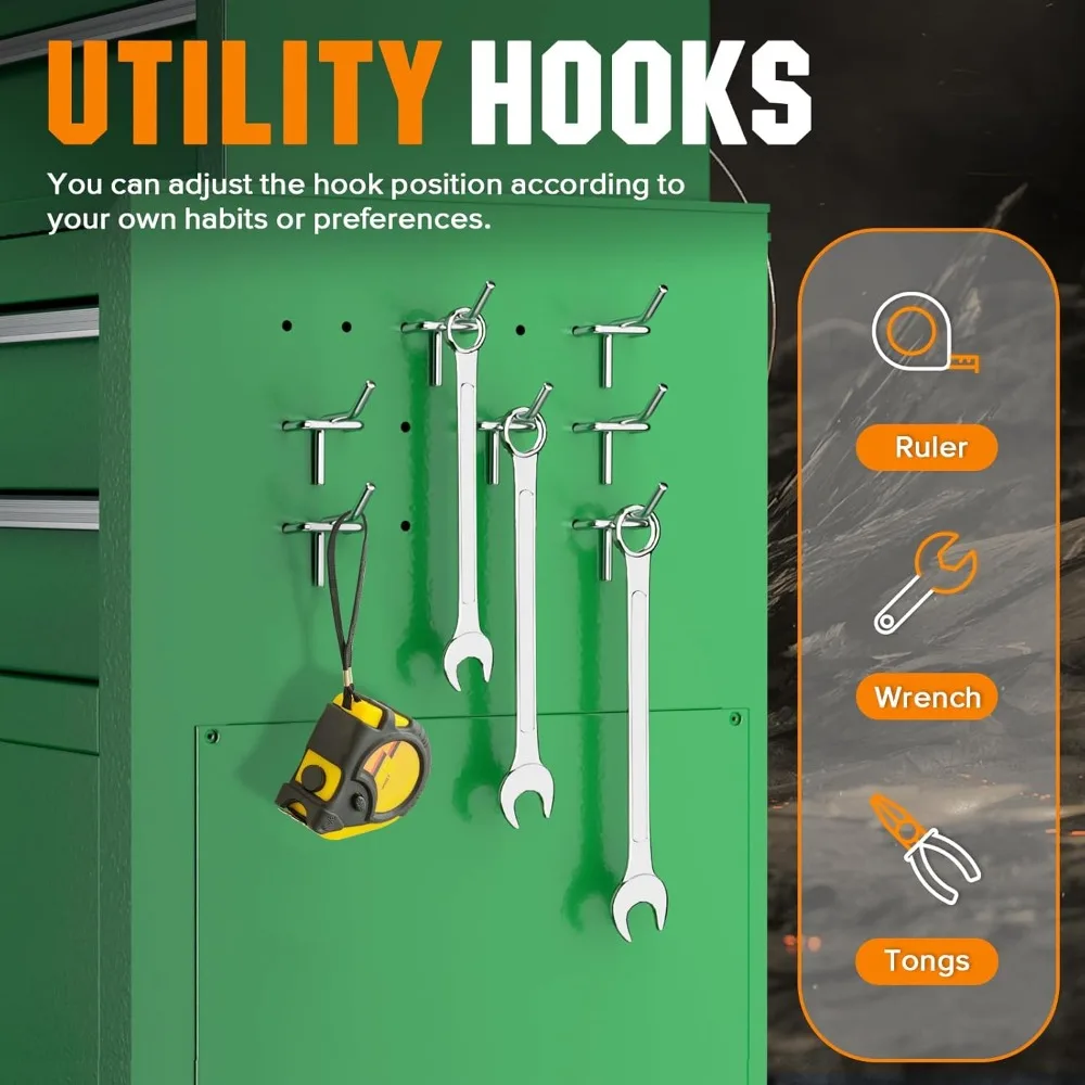 Сверхмощный комбинированный ящик для инструментов с 8 ящиками - запираемый стальной гаражный ящик для инструментов на колесах с черной подкладкой