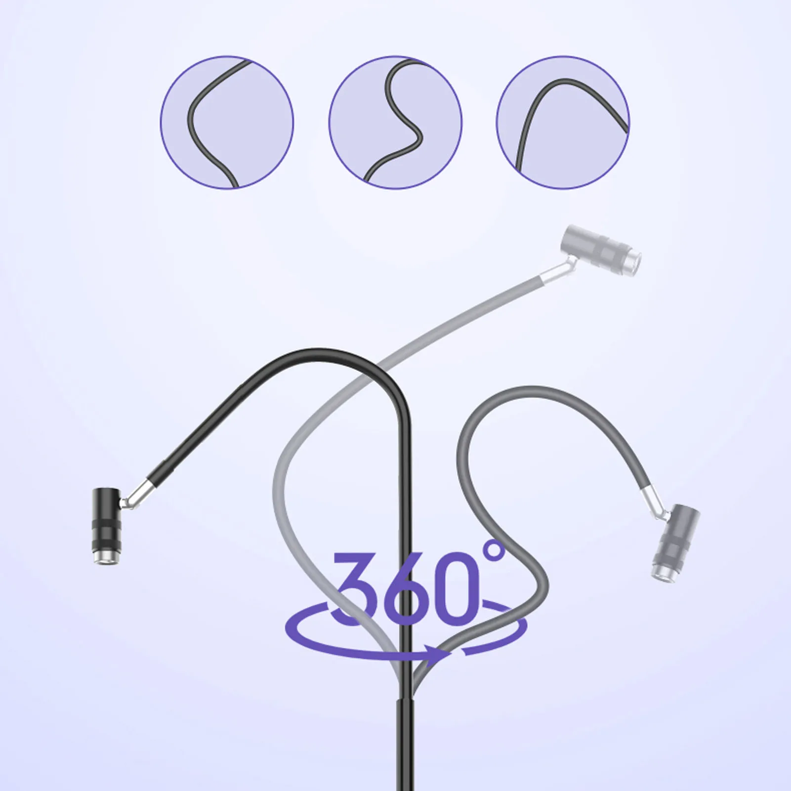 LED Lash Curing Lamp Flexible Gooseneck Foot Pedal Switch Height Adjustment Eyelash Extension Glue Curing Light for Nail Salon