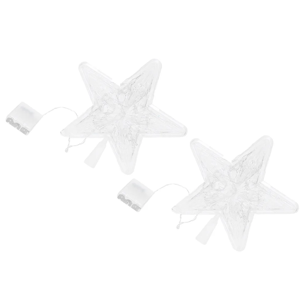 

2Pcs LED Star Christmas Tree Light 10 LED Lighted Star Shape Topper Colorful Light Flowing Christmas Tree Decoration