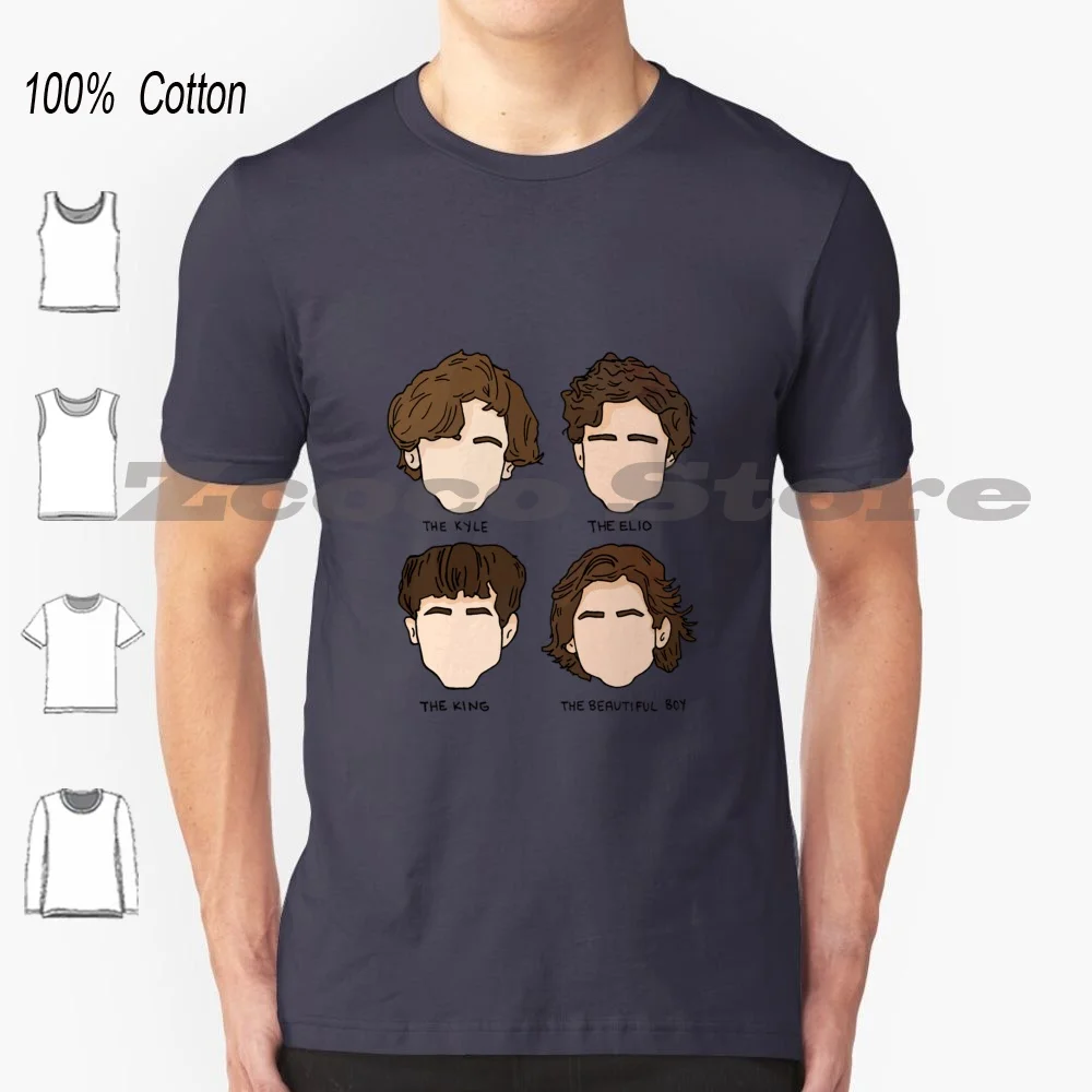 Timothée Haircut Illustration , Call Me By Your Name , The King , Beautiful Boy , Ladybird T-Shirt 100% Cotton Men Women