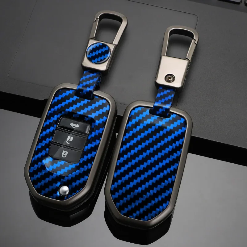 

Carbon fiber Zinc Alloy Car Key Case Shell Cover For Honda Civic HRV CRV XRV CR-V Crider Odyssey Pilot Fit Accord Accessories