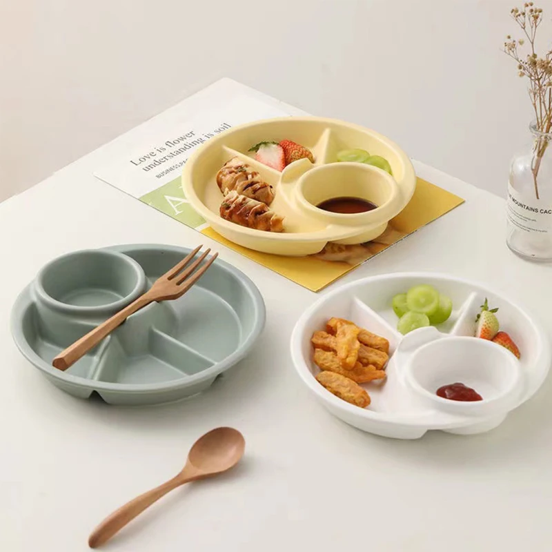 1pcs Compartment Diet Plate Portion Control Divided Plate Home One Person Meal Tableware Multi Color Weight-Loss Meal Plan - Detail 1