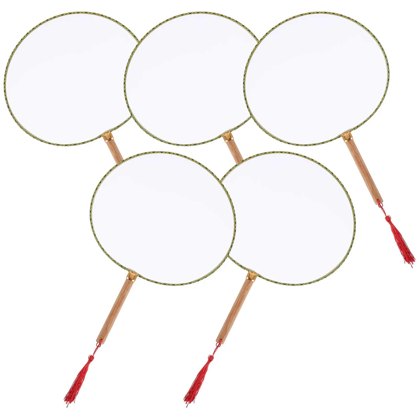 

Набор из 5 вееров с бамбуковыми ручками и полиэстеровой поверхностью для росписи, DIY-граффити, декора комнат, настенного искусства и рукоделия