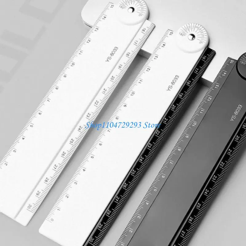 مجموعة Y2GD مكونة من 5 مساطر بلاستيكية ذات لونين غير قابلة للانزلاق للرسم الفني