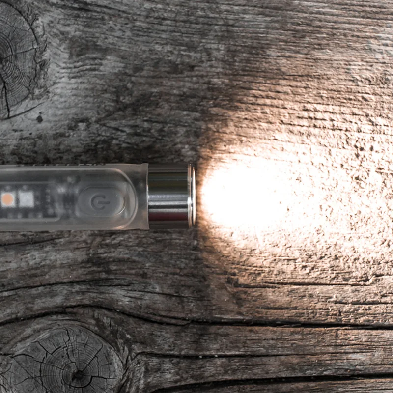 Portable portable flashlight EDC keychain light fluorescent compact USB rechargeable small