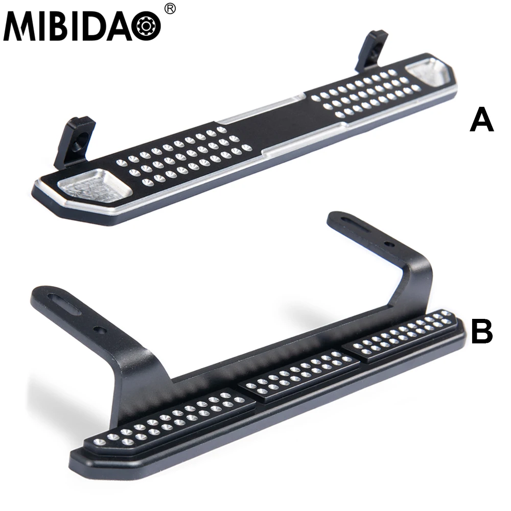 MIBIDAO 2Pcs Metal Side Pedal Rock Sliders Board Footplate For 1/10 TRX-4 TRX4 Bronco Chevrolet Blazer K5 RC Crawler Car