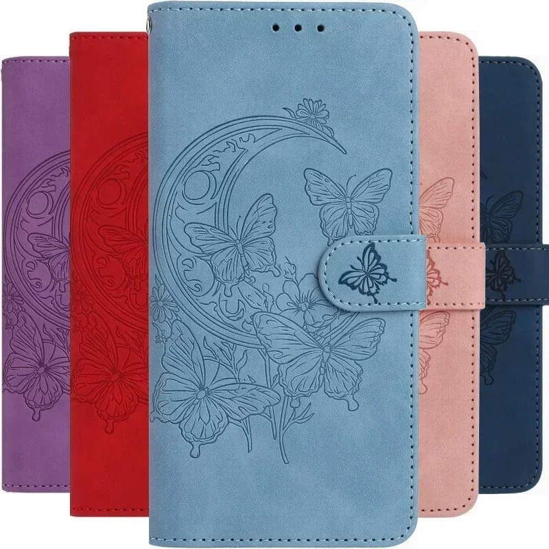 

Pop Moon Butterfly Cases For Motorola Moto G41 G04 G32 G04S G05 G10 G13 G14 G15 G20 G22 G23 G24 G30 G31 G34 G35 5G Wallet Flip C