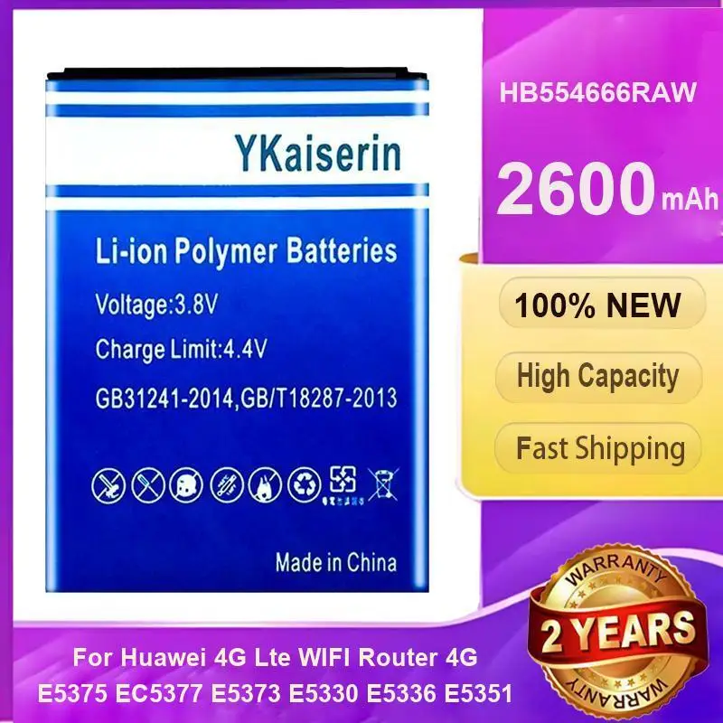 

Mobile Phone Battery HB554666RAW 2600mAh For Huawei 4G Lte Wifi Router 4G E5375 EC5377 E5373 E5330 E5336 E5351 E5372 E5356