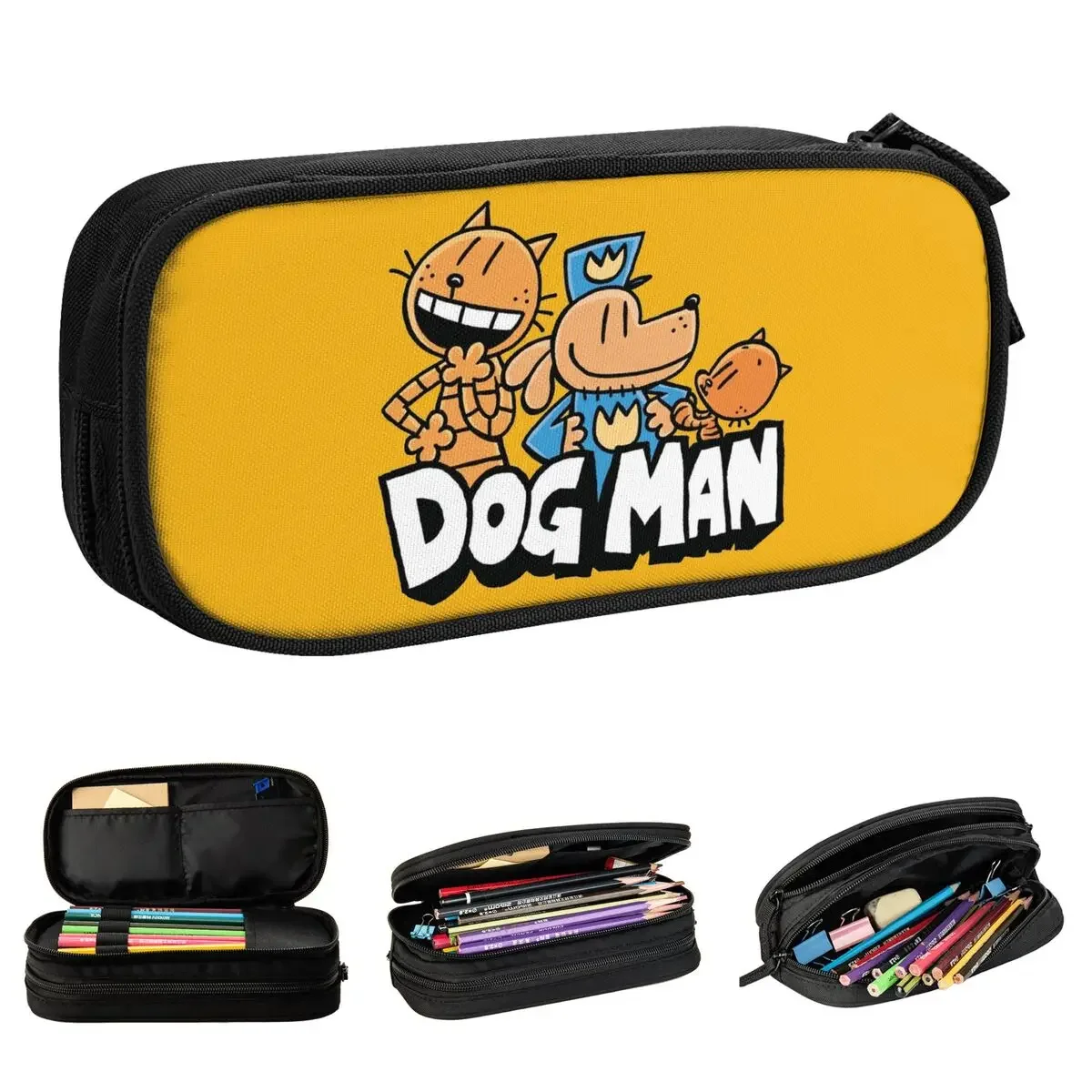 

Fun Dog Man X Petey And Li'l Petey Pencil Case Pencil Pouch Pen for Student Big Capacity Bag Office Gift Stationery