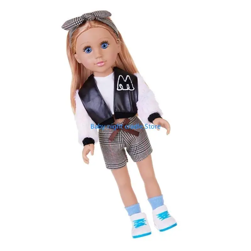 

J2FF Interactive Play Doll Toy Dock Girl 18 дюймов с одеждой с одеждой милая девушка кукла 18 -дюймовая игрушка из ПВХ для