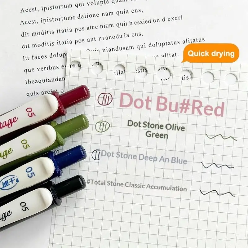 4Pcs Vintage Pens Set Quick-Dry Ink For Smooth Writing Journal Pen Ideal For Office Work & Notebooks view 4