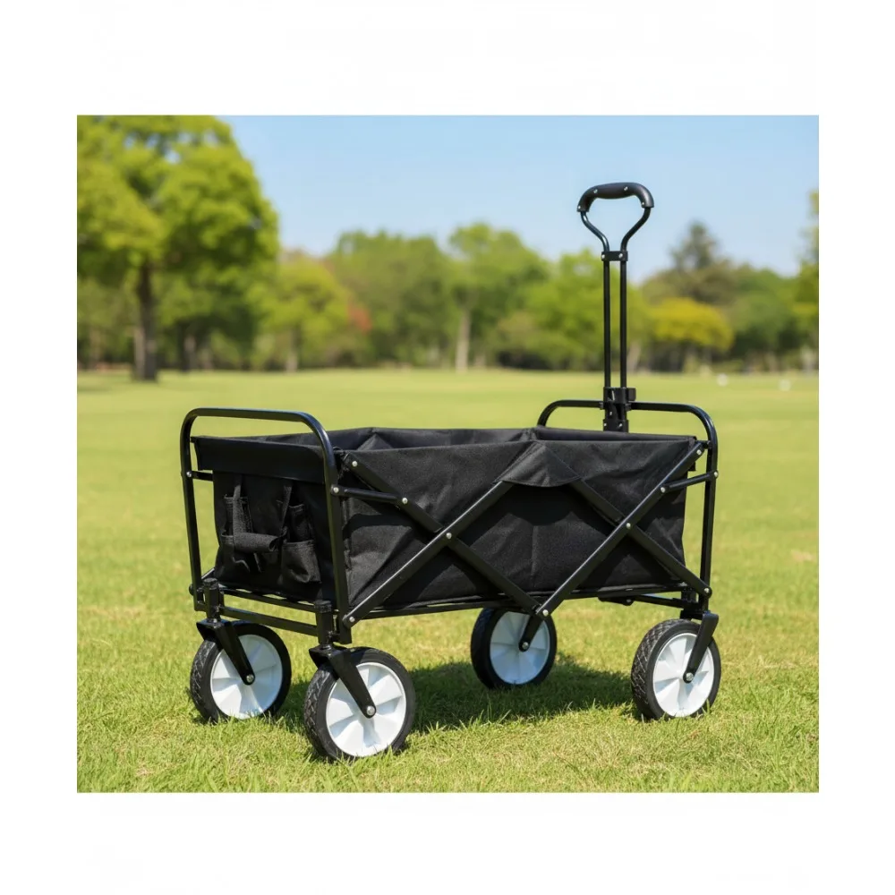 

Foldable All-Terrain Wagon Cart with 176lb Capacity - Portable Beach Garden Shopping Utility Cart