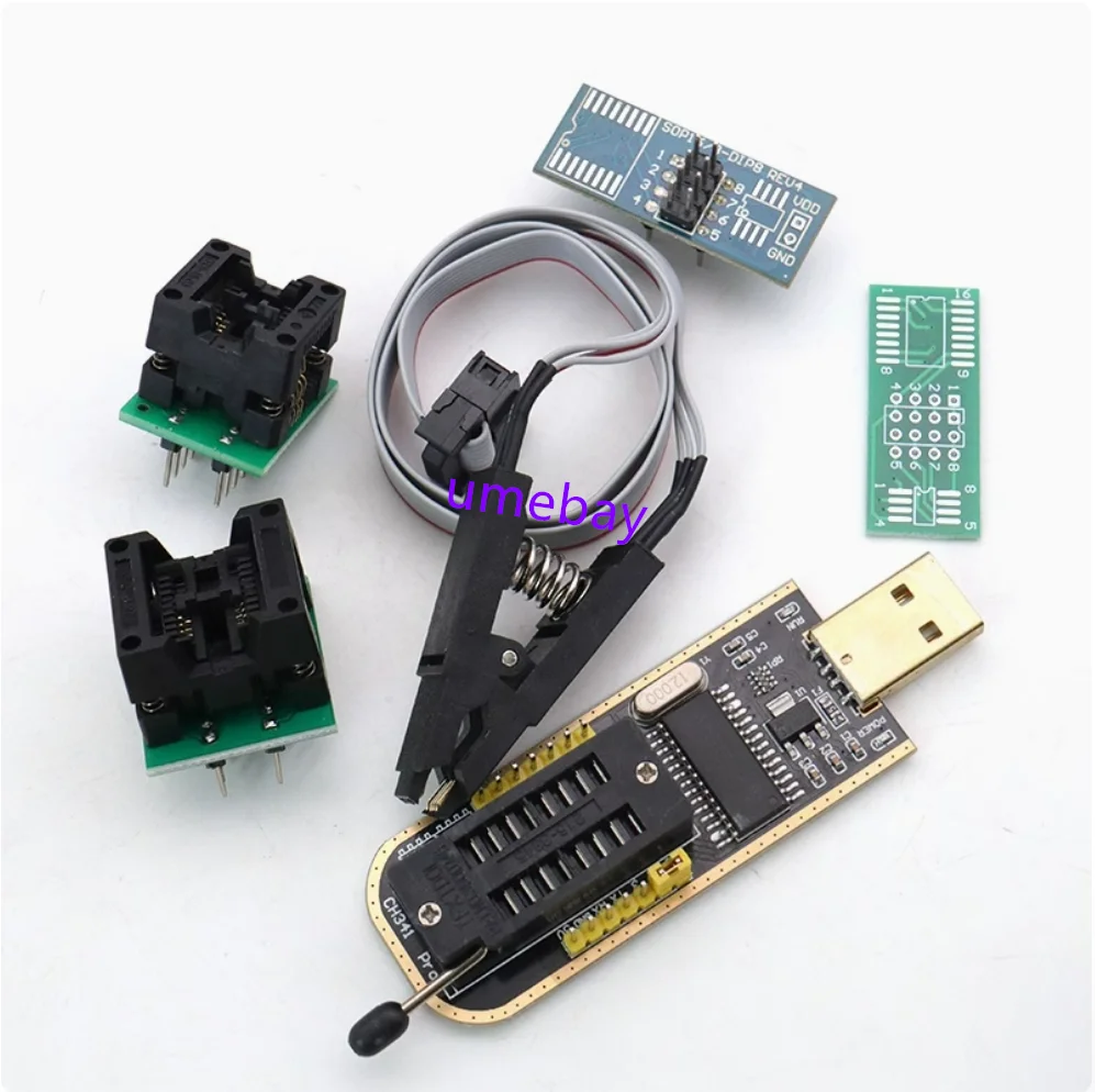 1 peça/ch341 programador placa-mãe usb roteamento lcd bios flash 24 25 queimador