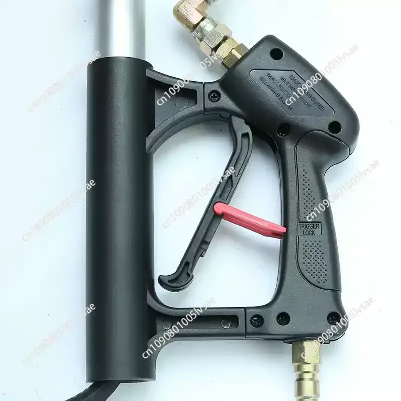 High-pressure water gun telescopic rod extension cleaning rod backstrap exterior wall cleaning with nozzle curved rod