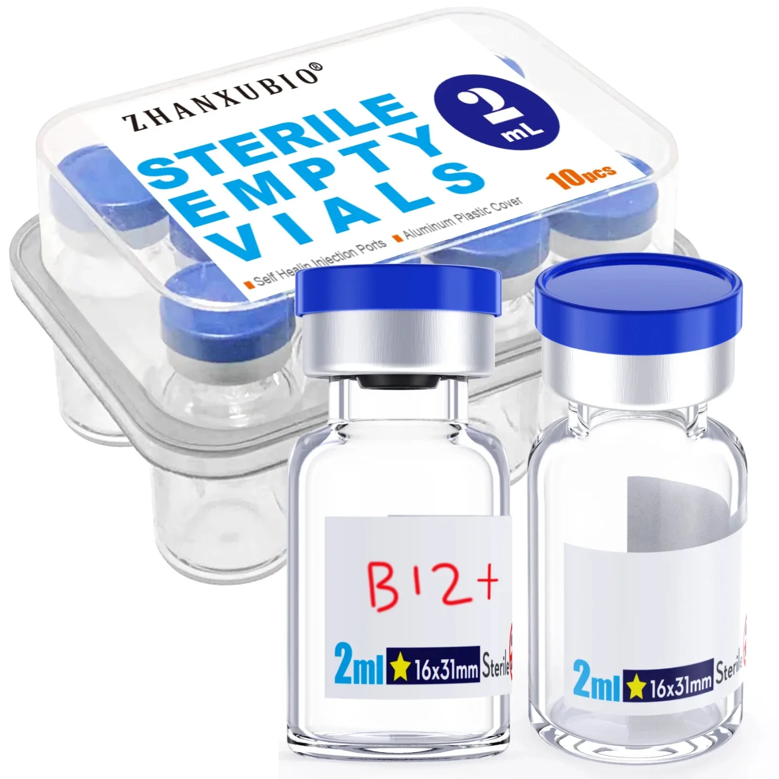 Sterile leere Fläschchen mit selbstheilendem Injektionsanschluss, mit ausklappbarem Aluminiumkappe, steriles Paket, verpackt in Kartons – Detail 8